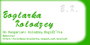 boglarka kolodzey business card